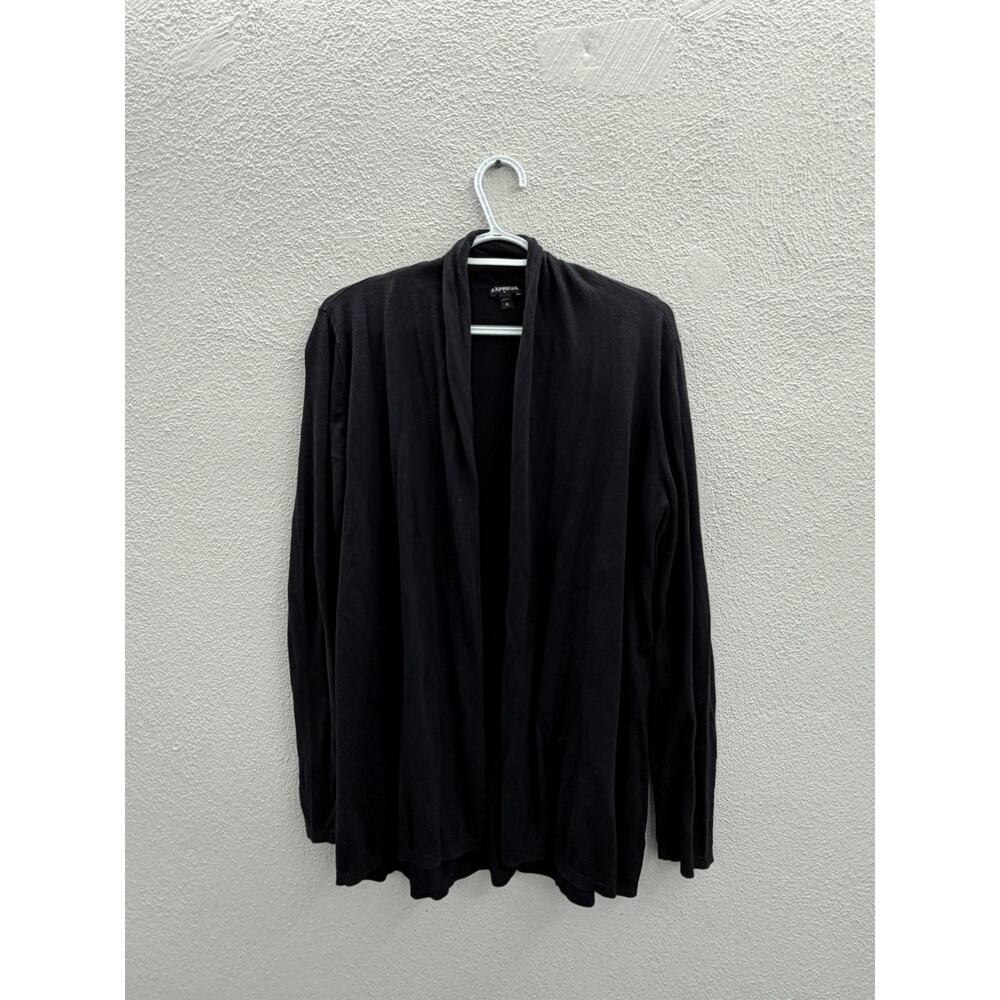 Express Womens Sweater Cardigian Size XL Black Long Sleeve Open Front